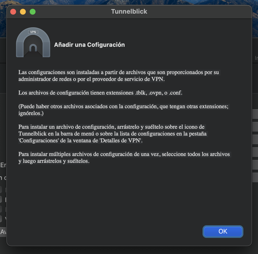 tunnelblick howto add new conf